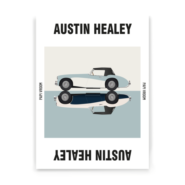 Affiche voiture ancienne Austin Healey