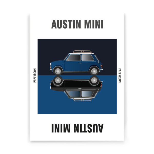 Affiche voiture ancienne Austin Mini