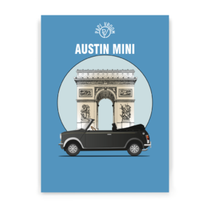 Affiche voiture ancienne Austin Mini arc de triomphe – Image 3