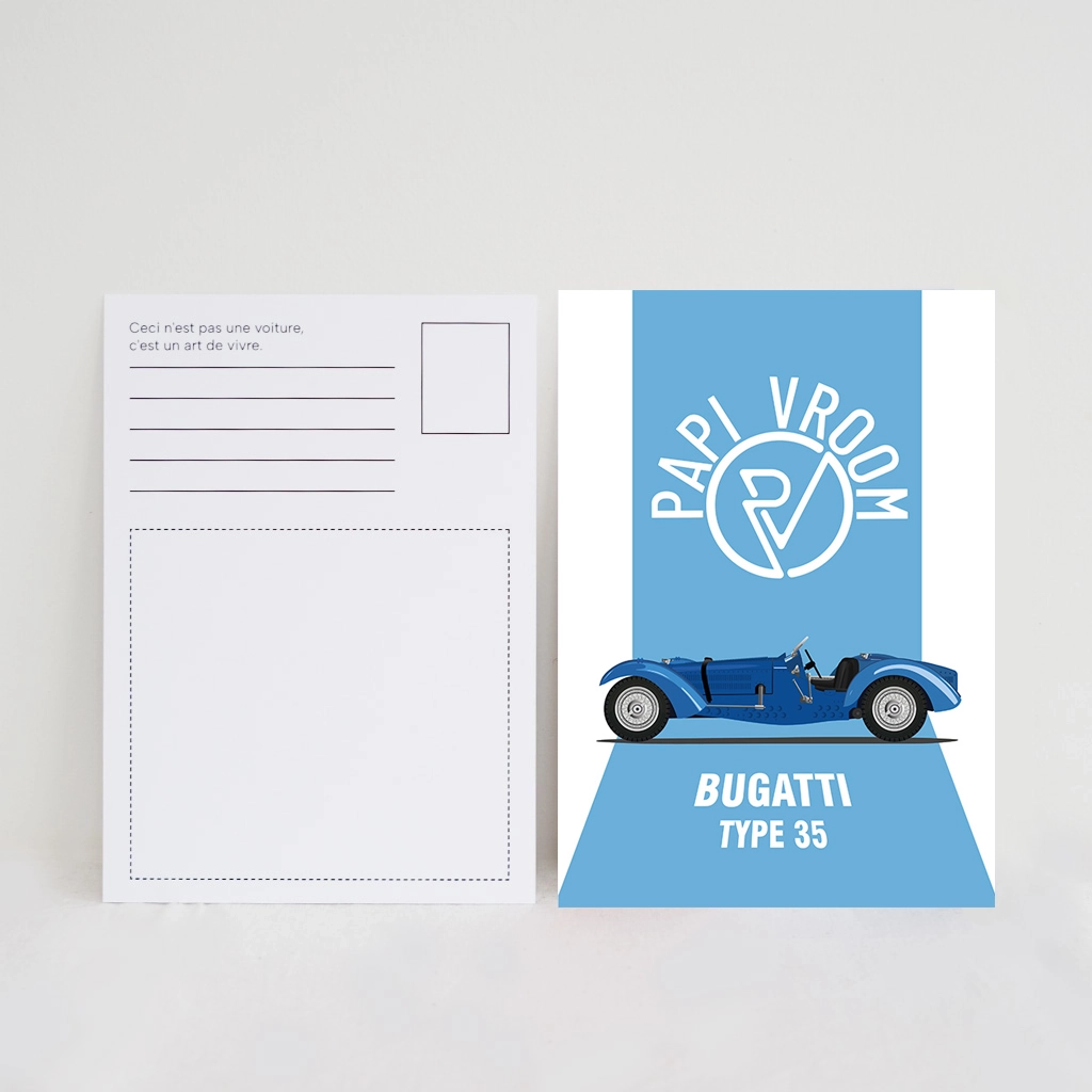 Carte Postale Bugatti Type 35 | Papivroom