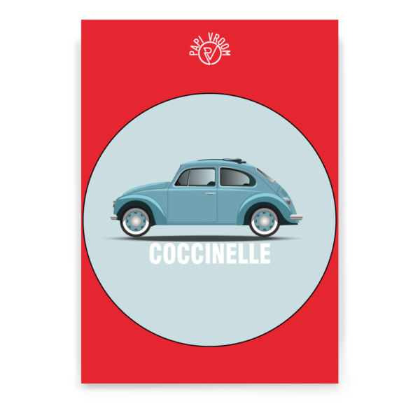 Affiche voiture ancienne Volkswagen Coccinelle Cox