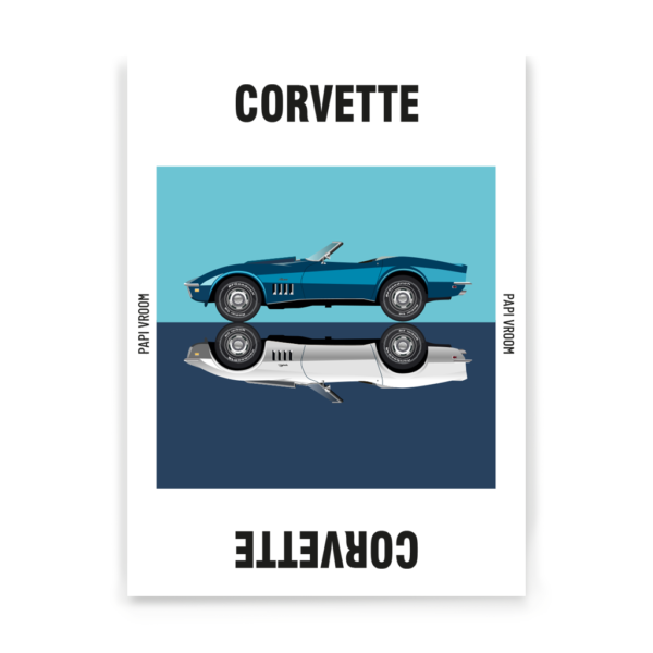 Affiche voiture ancienne Corvette