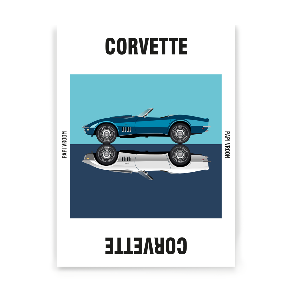 Affiche voiture ancienne Corvette – Image 3
