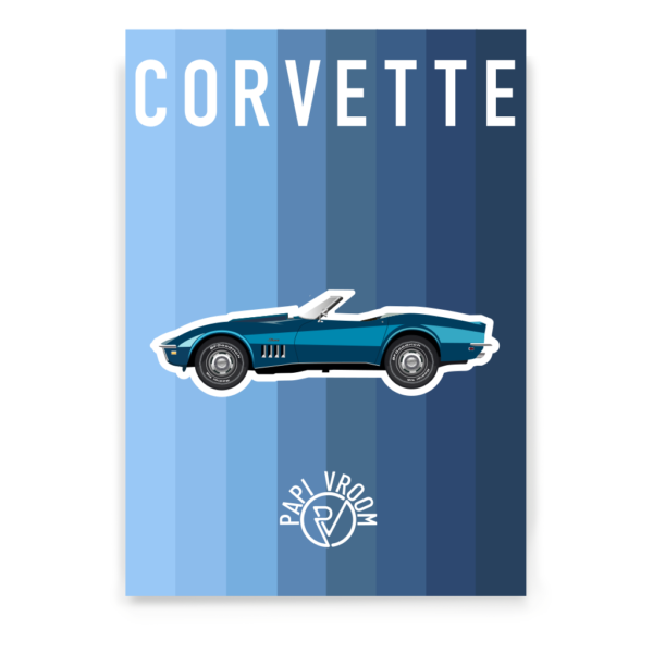 Affiche voiture ancienne Corvette