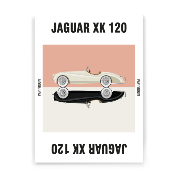 Affiche voiture ancienne Jaguar XK120