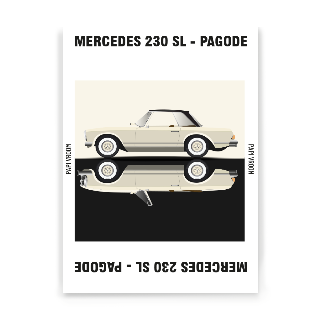 Affiche voiture ancienne Mercedes Pagode – Image 3