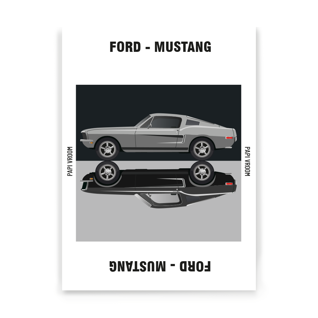 Affiche voiture ancienne Ford Mustang – Image 2