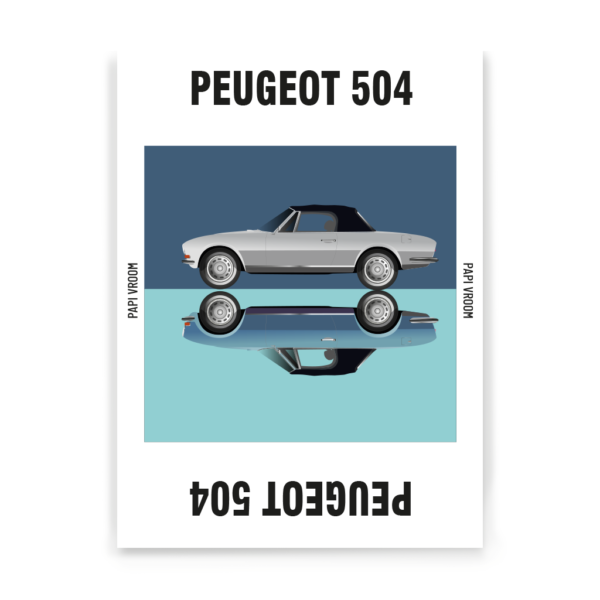 Affiche voiture ancienne Peugeot 504