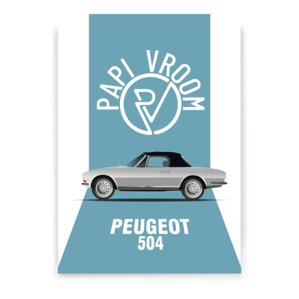Affiche voiture ancienne Peugeot 504