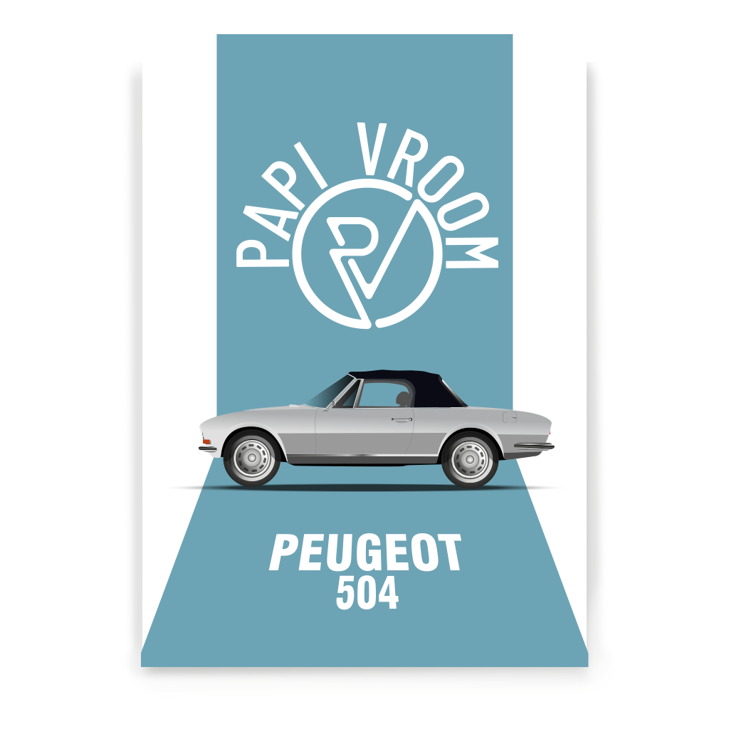 Affiche voiture ancienne Peugeot 504 – Image 3