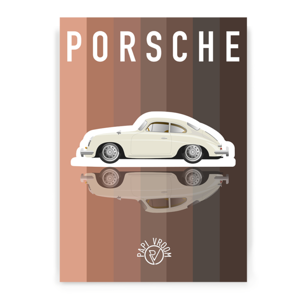 Affiche voiture ancienne Porsche 356B