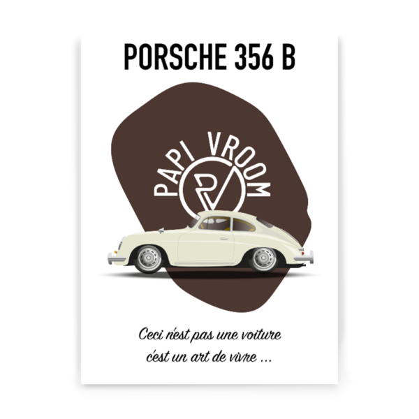 Affiche voiture ancienne Porsche 356B