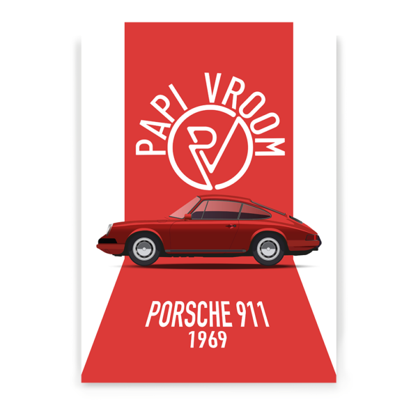 Affiche voiture ancienne Porsche
