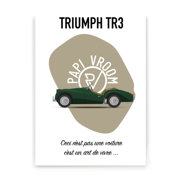 Affiche voiture ancienne Triumph TR3