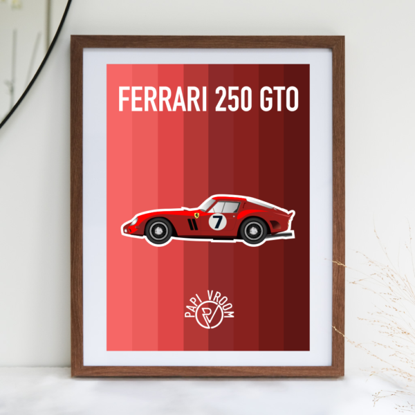 Affiche voiture ancienne Ferrari 250 GTO