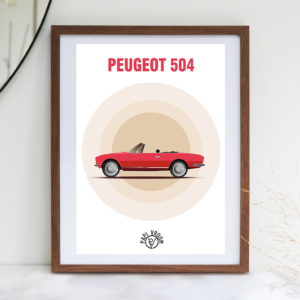 Affiche voiture ancienne Peugeot 504 cabriolet