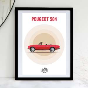 Affiche voiture ancienne Peugeot 504 cabriolet – Image 2