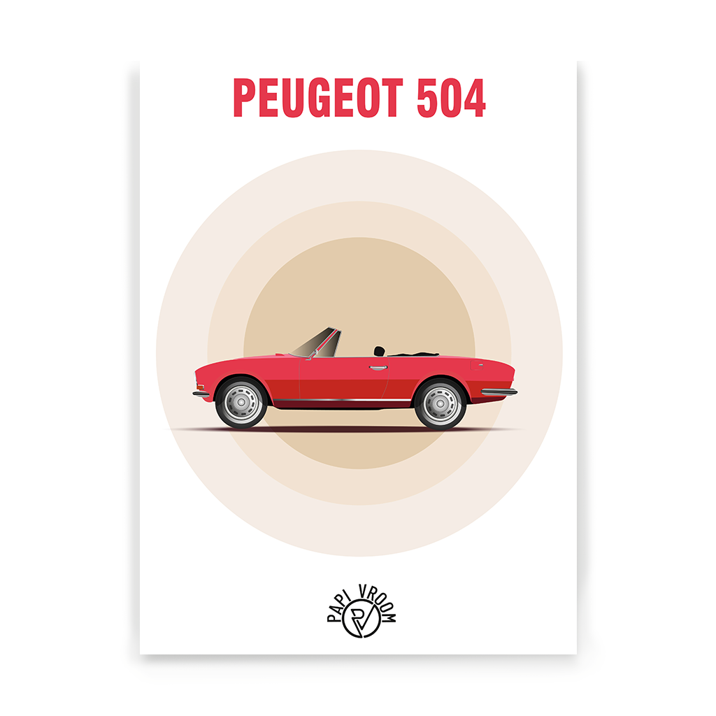 Affiche voiture ancienne Peugeot 504 cabriolet – Image 3