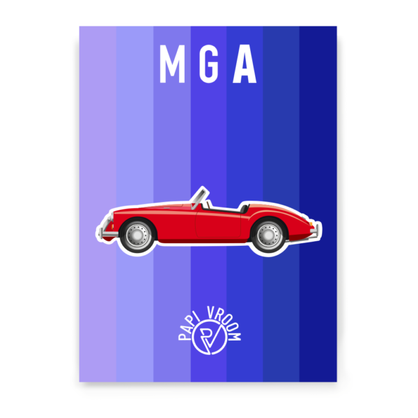 Affiche voiture ancienne MGA