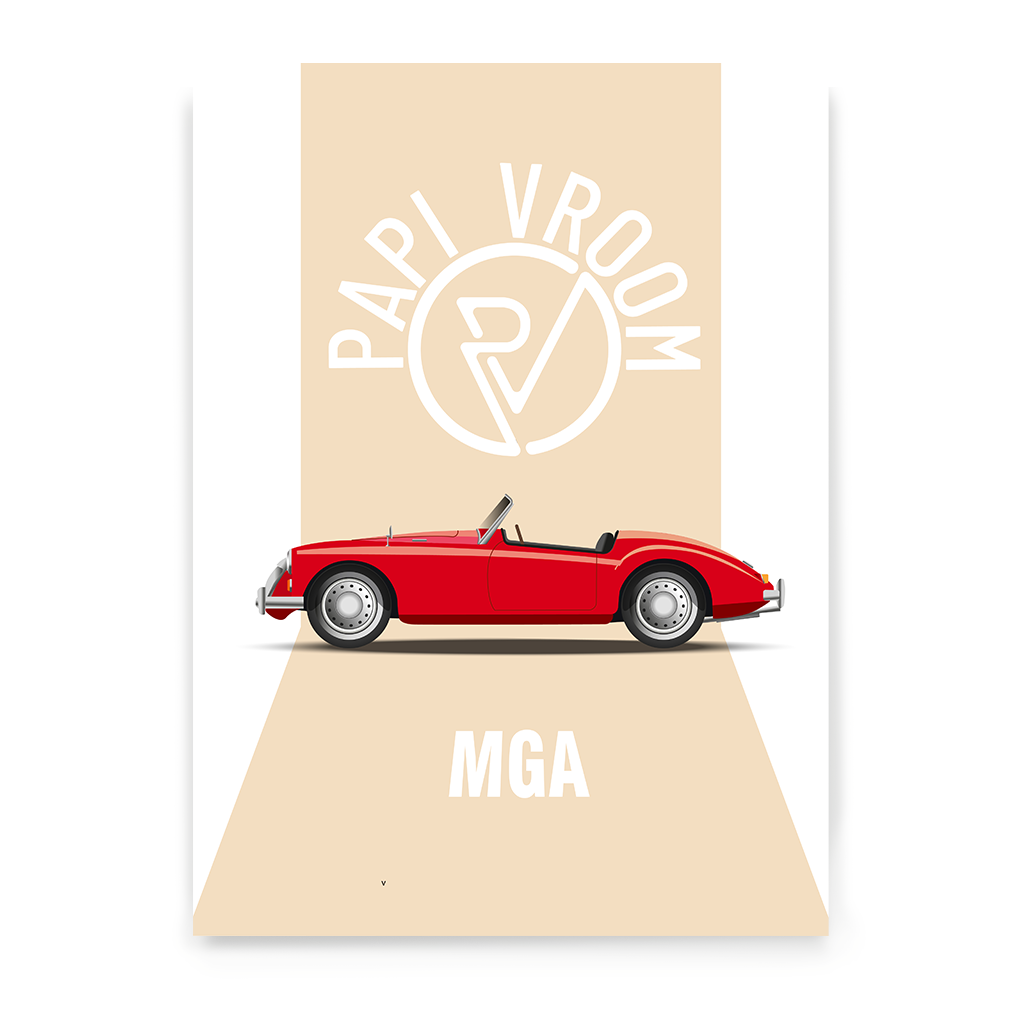Affiche voiture ancienne MGA – Image 3