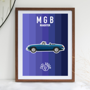 Affiche voiture ancienne MGB