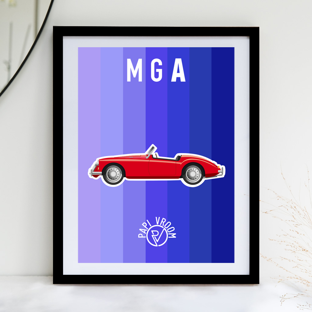 Affiche voiture ancienne MGA – Image 2