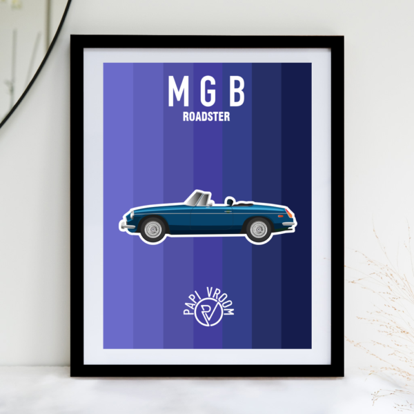 Affiche voiture ancienne MGB