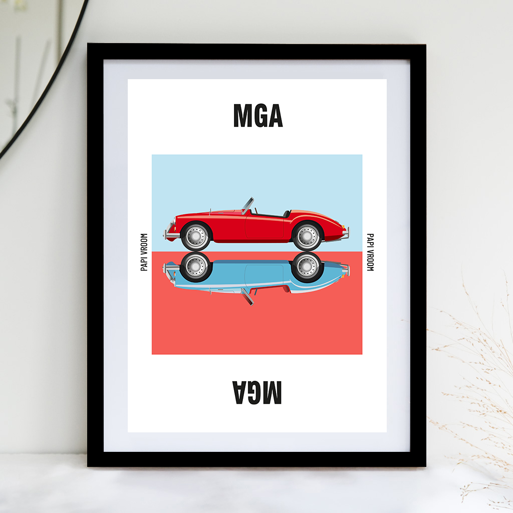 Affiche voiture ancienne MGA – Image 2